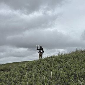 Taylor testing the drone